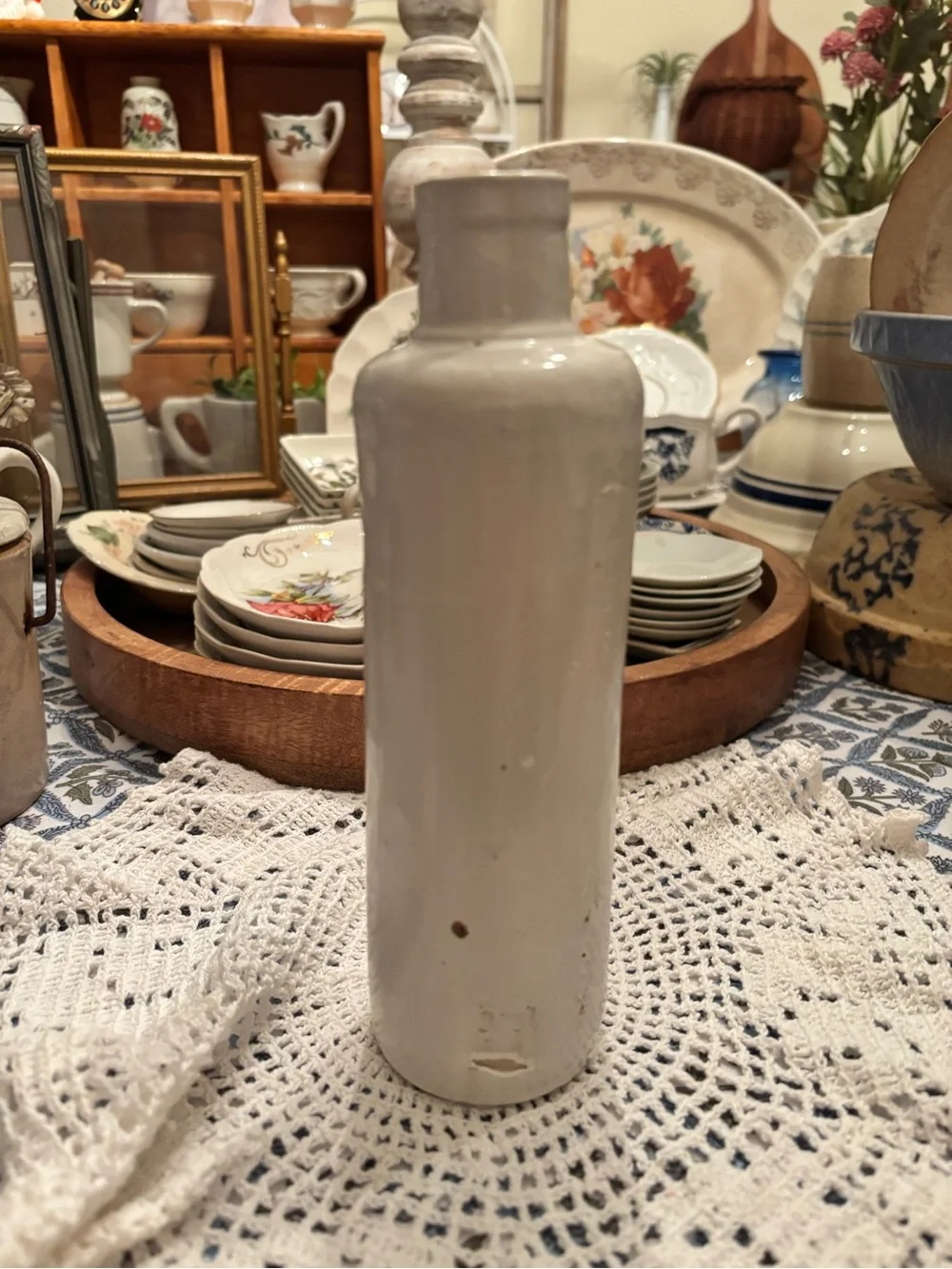 White Ceramic Decorative Bottle - Home Accents